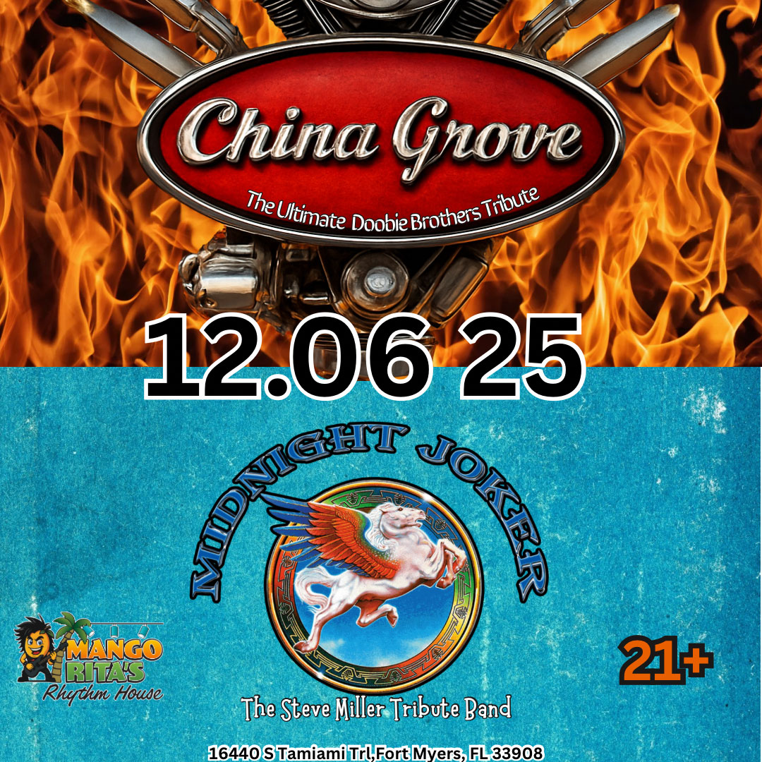 2 Classic Tributes in One Epic Night CHINA GROVE - THE ULTIMATE DOOBIE BROTHERS TRIBUTE MIDNIGHT JOKER - THE STEVE MILLER TRIBUTE BAND